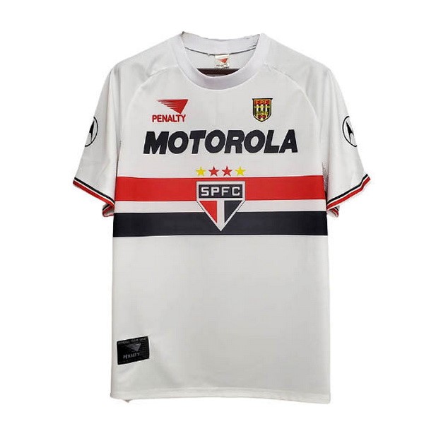 Heimtrikot Thailand Sao Paulo Retro 1999 2000 Weiß Günstige Fußballtrikots